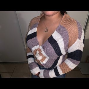 Striped sweater long sleeve